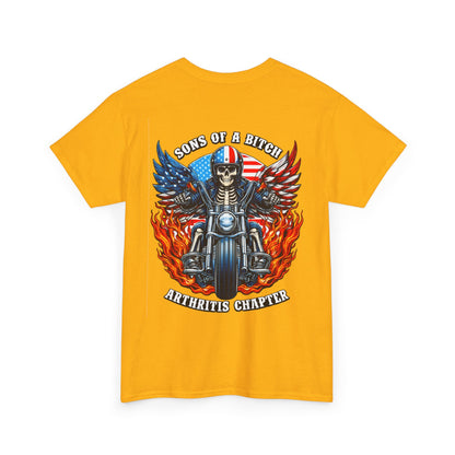 Motorcycle Skull Tee — "Sons of a B***h" Patriotic Biker Shirt