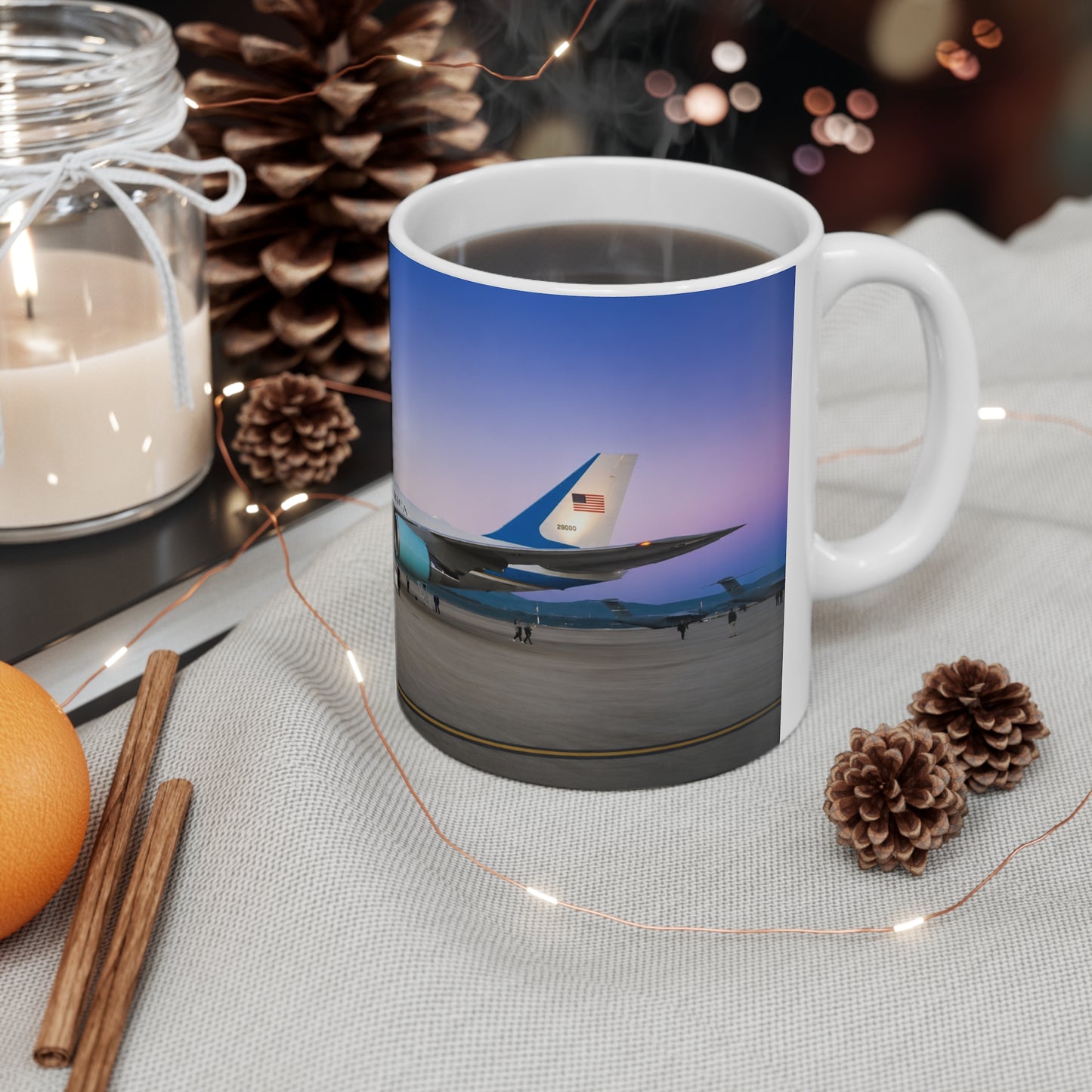 Air Force One Ceramic Coffee Mug — Presidential Plane Photo Coffee Cup (11oz, 15oz)