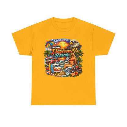 Daytona Beach Vintage Surf T-Shirt — Retro Sunset Palm Beach Tee