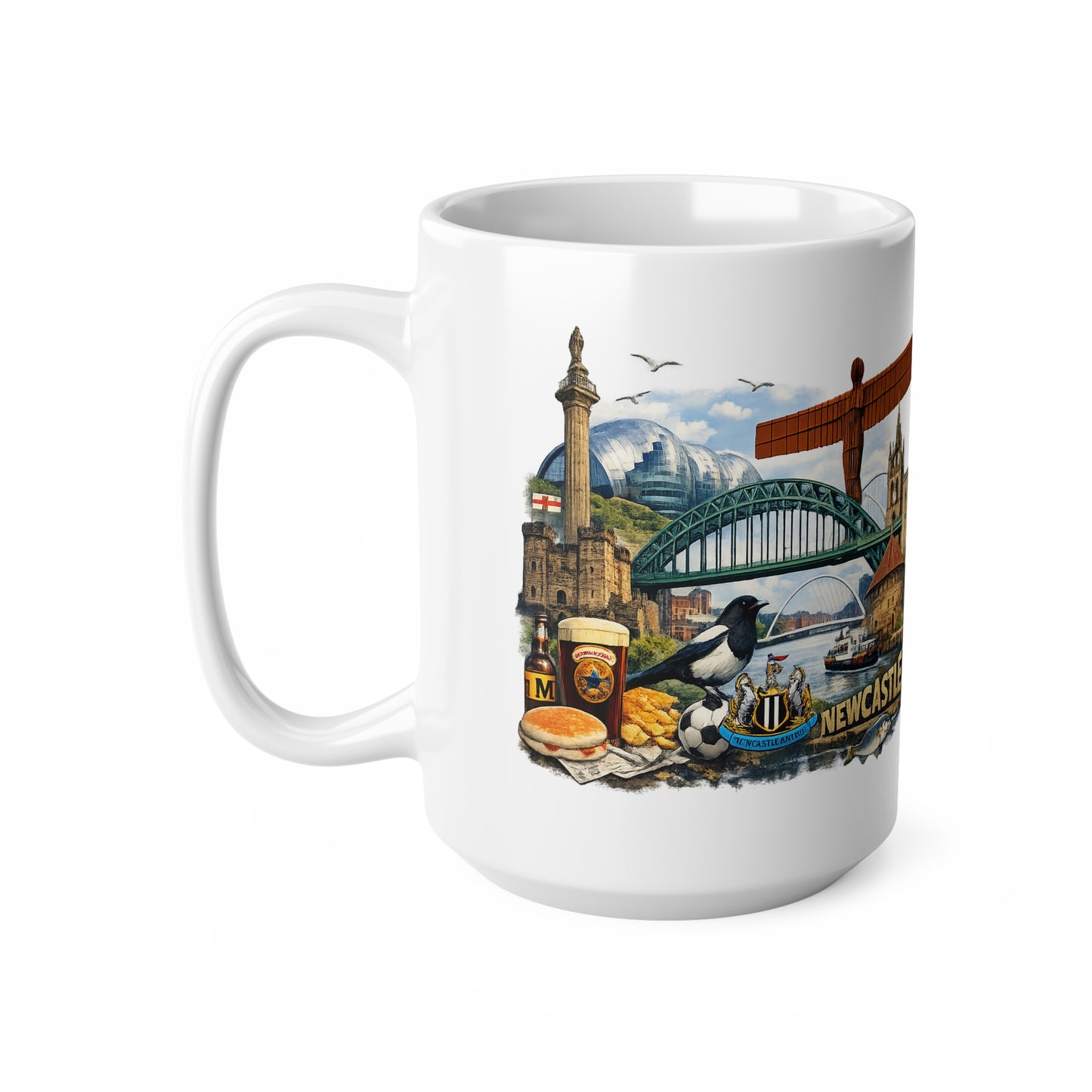 Newcastle Landmark Ceramic Coffee Mug — 11oz & 15oz Travel Souvenir