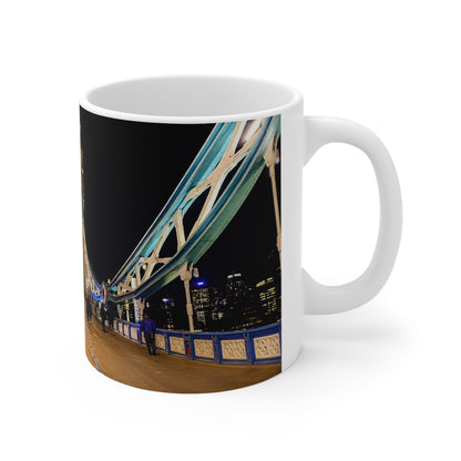 London Tower Bridge Night Photo Mug — Ceramic Coffee Cup, 11oz & 15oz