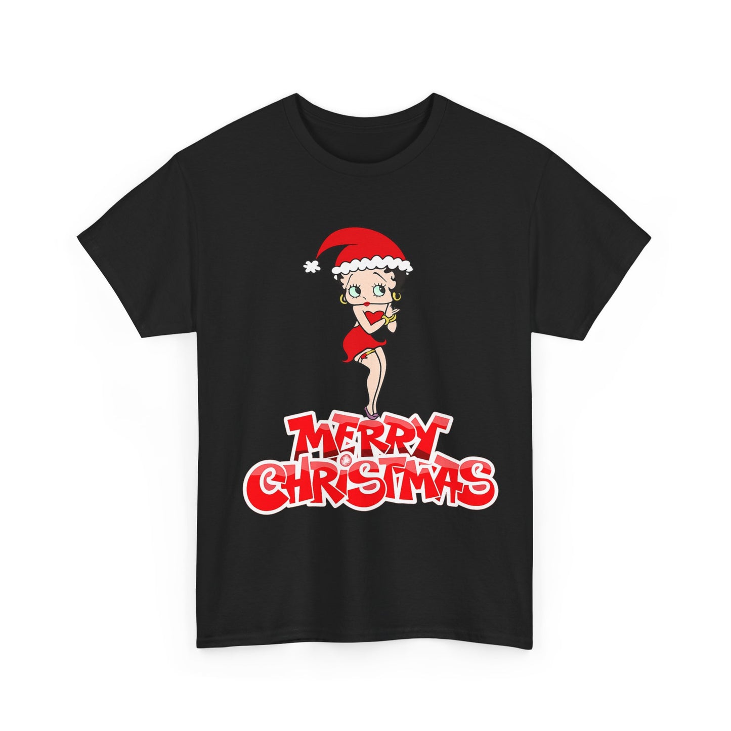 Christmas Betty Boop Tee - 'Merry Christmas' Holiday Graphic Shirt