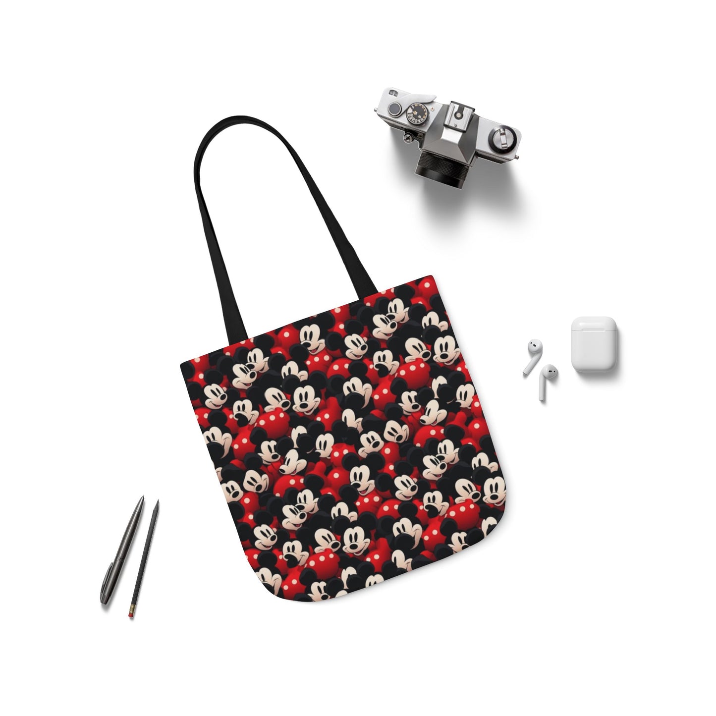 Mickey Mouse Canvas Tote — Retro Cartoon Character Allover Print