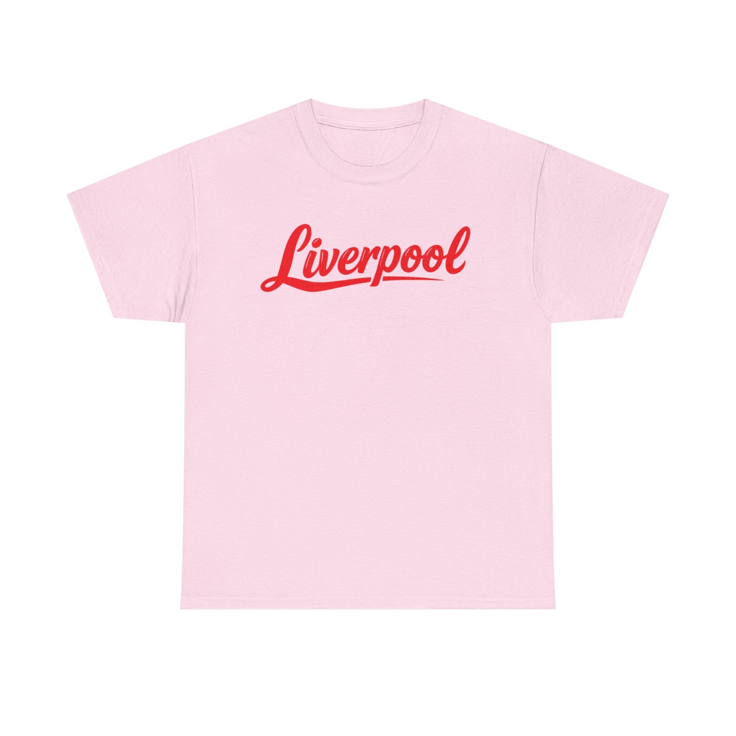 Liverpool Script T-Shirt — Retro Red Logo Tee for Fans