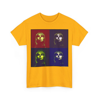 Liam Gallagher Oasis Pop Art Portrait T-Shirt - Retro Color Block Music Icon Tee