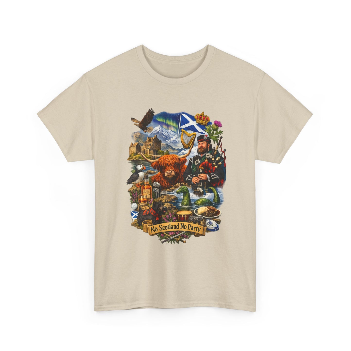 Scotland Collage T-Shirt — "No Scotland No Party" Scottish Heritage Tee