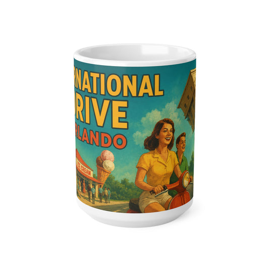 Orlando Retro Roadtrip Mug — "International Drive" Vintage Travel Coffee Cup