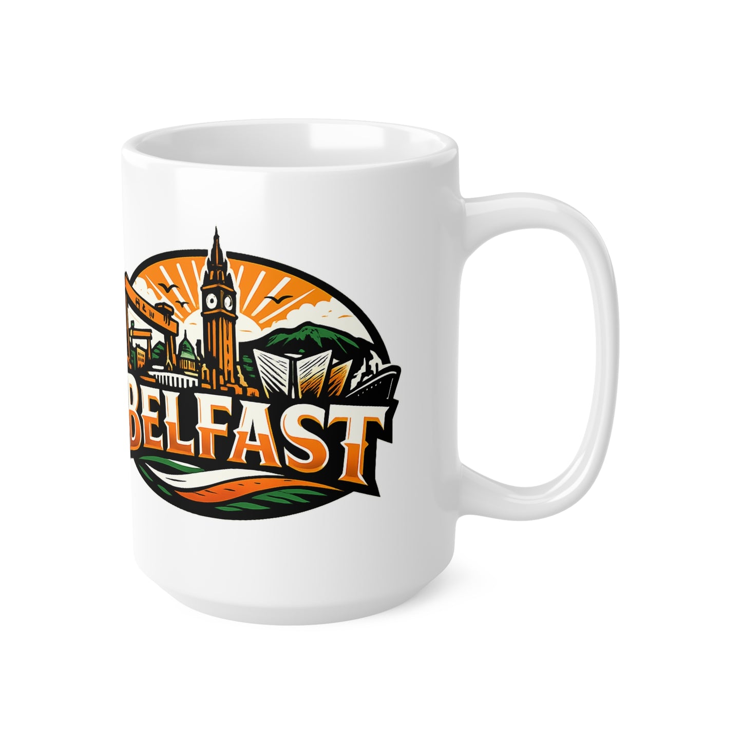Belfast Skyline Ceramic Coffee Mug — 11oz & 15oz Irish City Souvenir