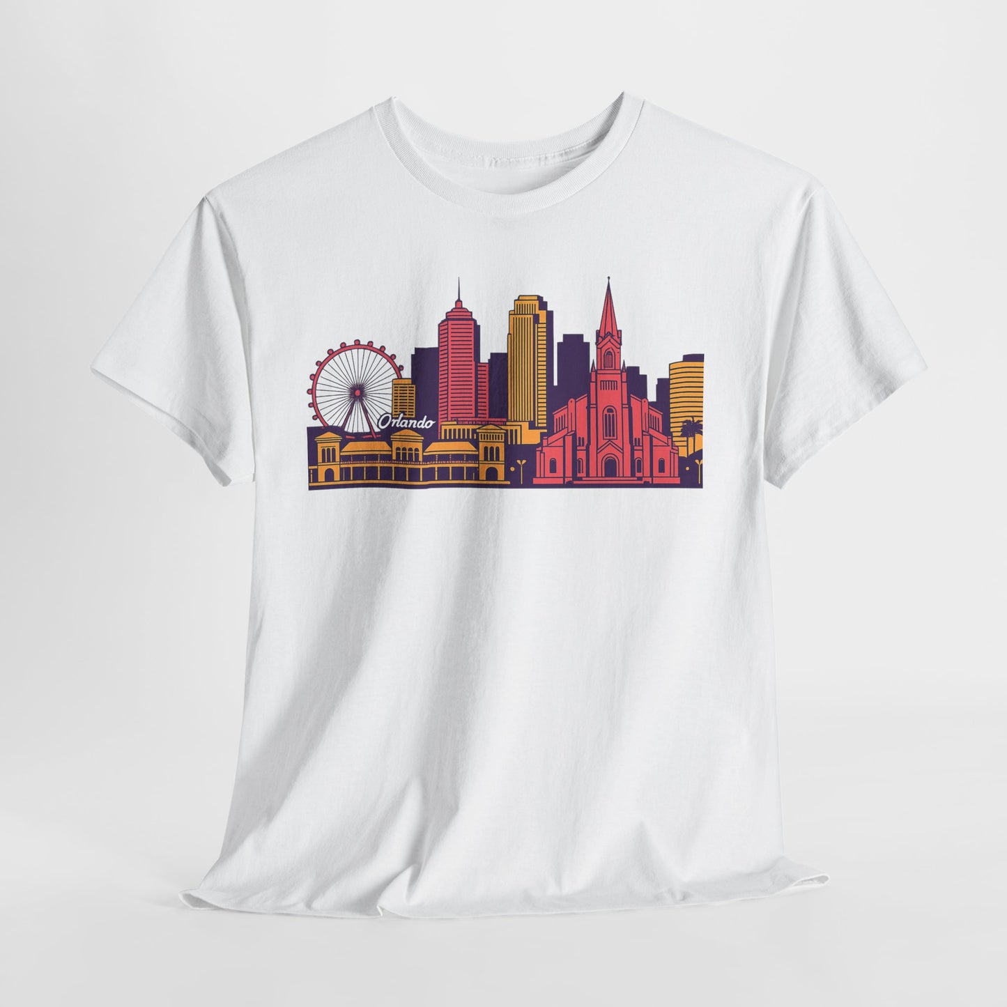 Orlando City Skyline T-Shirt — Colorful Urban Landmark Graphic Tee