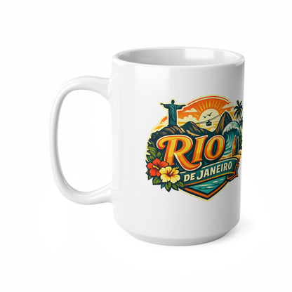 Rio de Janeiro Ceramic Coffee Mug — Vintage Tropical Travel Souvenir (11oz & 15oz)