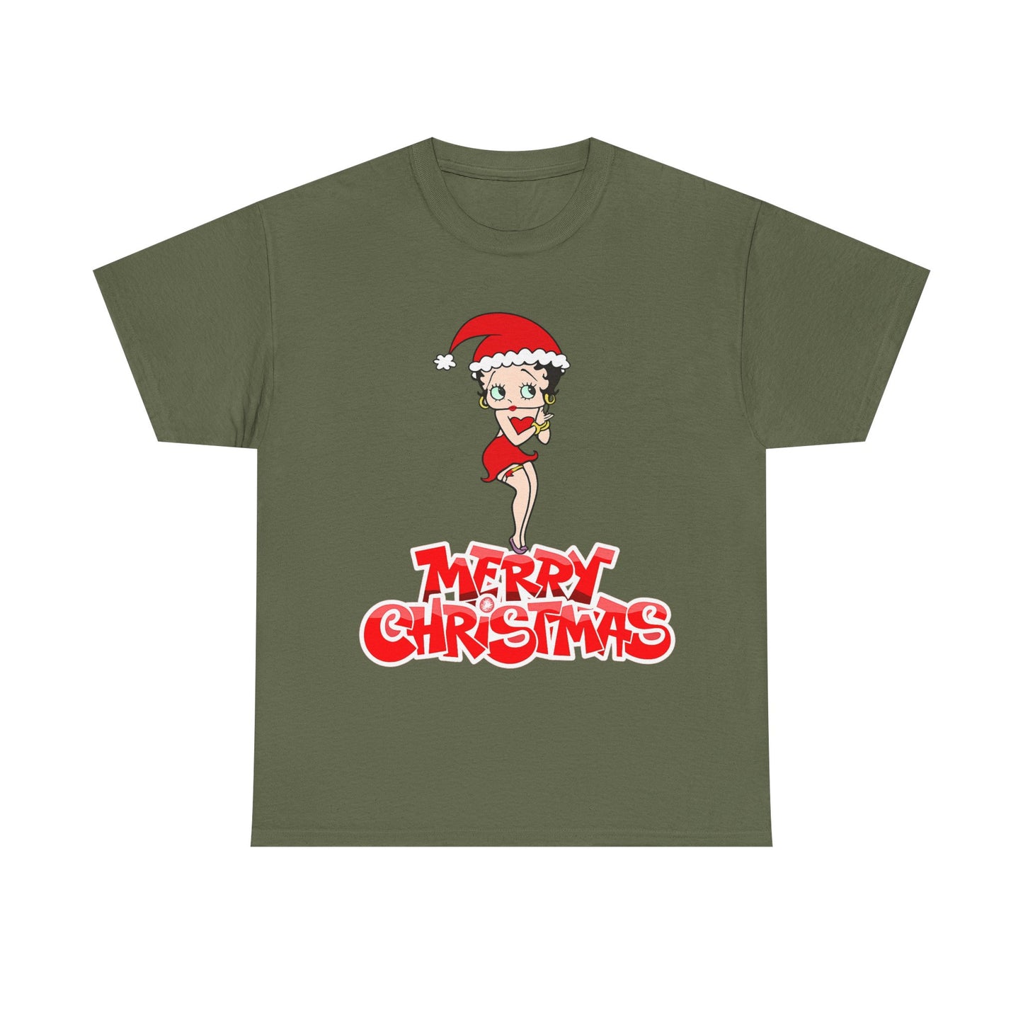 Christmas Betty Boop Tee - 'Merry Christmas' Holiday Graphic Shirt