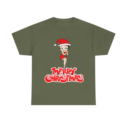 Christmas Betty Boop Tee - 'Merry Christmas' Holiday Graphic Shirt