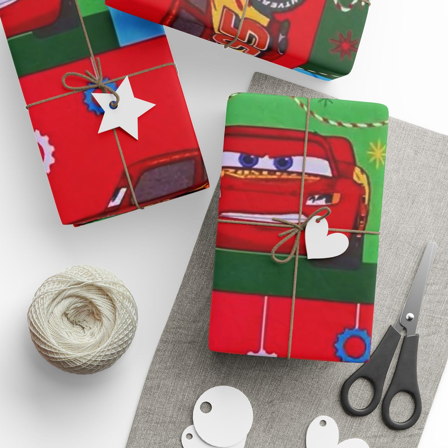 Cars Lightning McQueen Holiday Wrapping Paper – Festive Cheer Gift Wrap