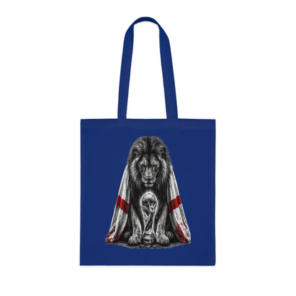 England Lion Tote Bag – Protective Lion Illustration Cotton Tote