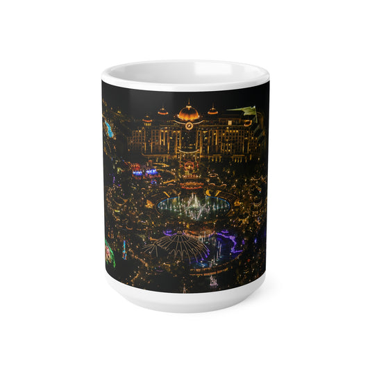 Epic Universe Nightscape Ceramic Coffee Mug — Neon Skyline 11oz & 15oz