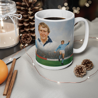 Mercer, Allison, Bell, Lee and Summerbee Manchester City Soccer Legends Ceramic Mug — Vintage Football Players 11oz/15oz