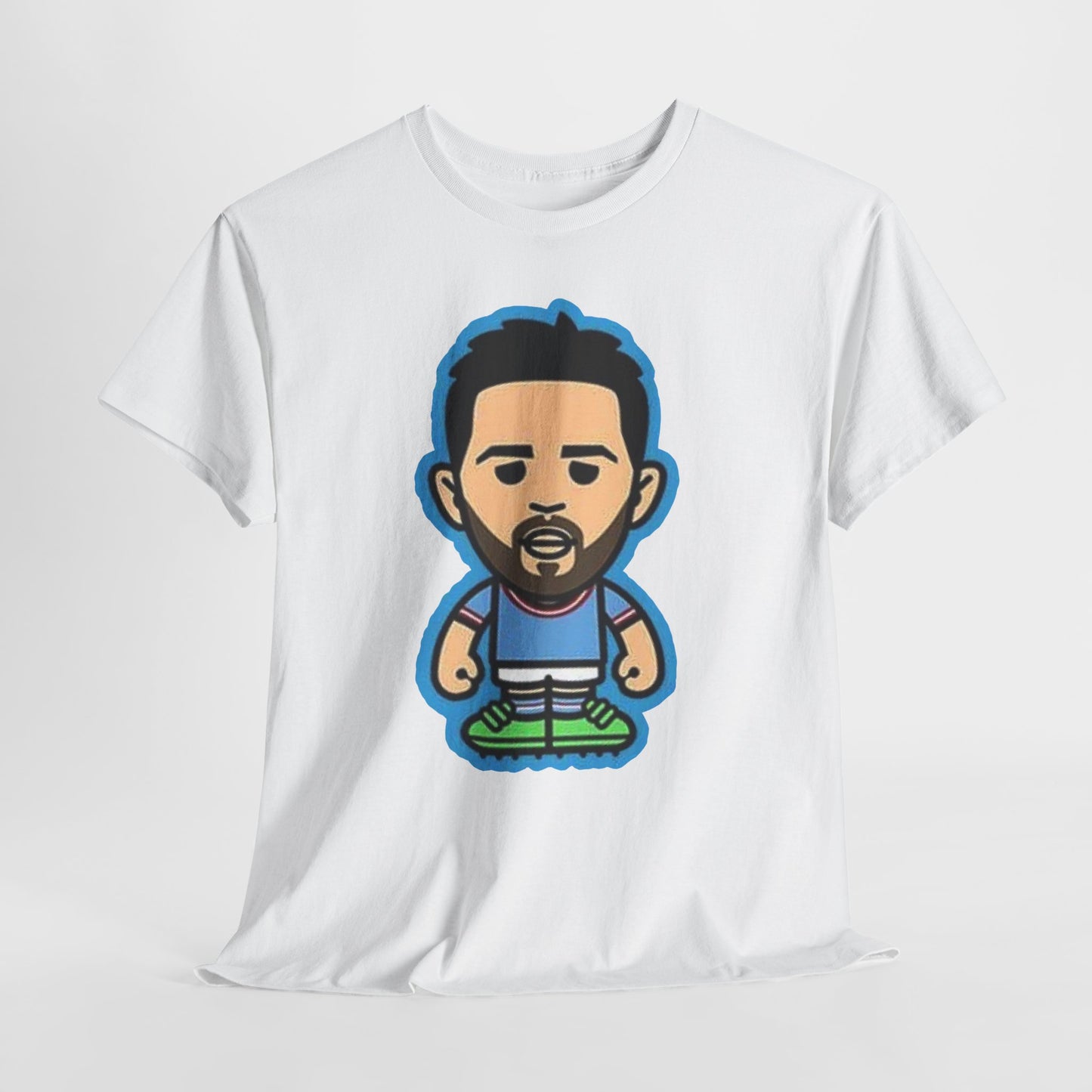 Bernardo Silva Manchester City Legend Graphic Tee — Player Cartoon Front & Tribute Poster Back