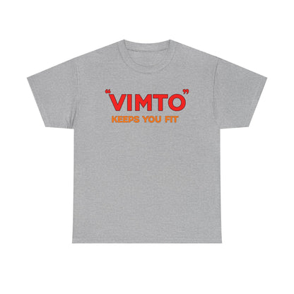 VIMTO "Keeps You Fit" Graphic Tee — Retro Beverage Logo T-Shirt