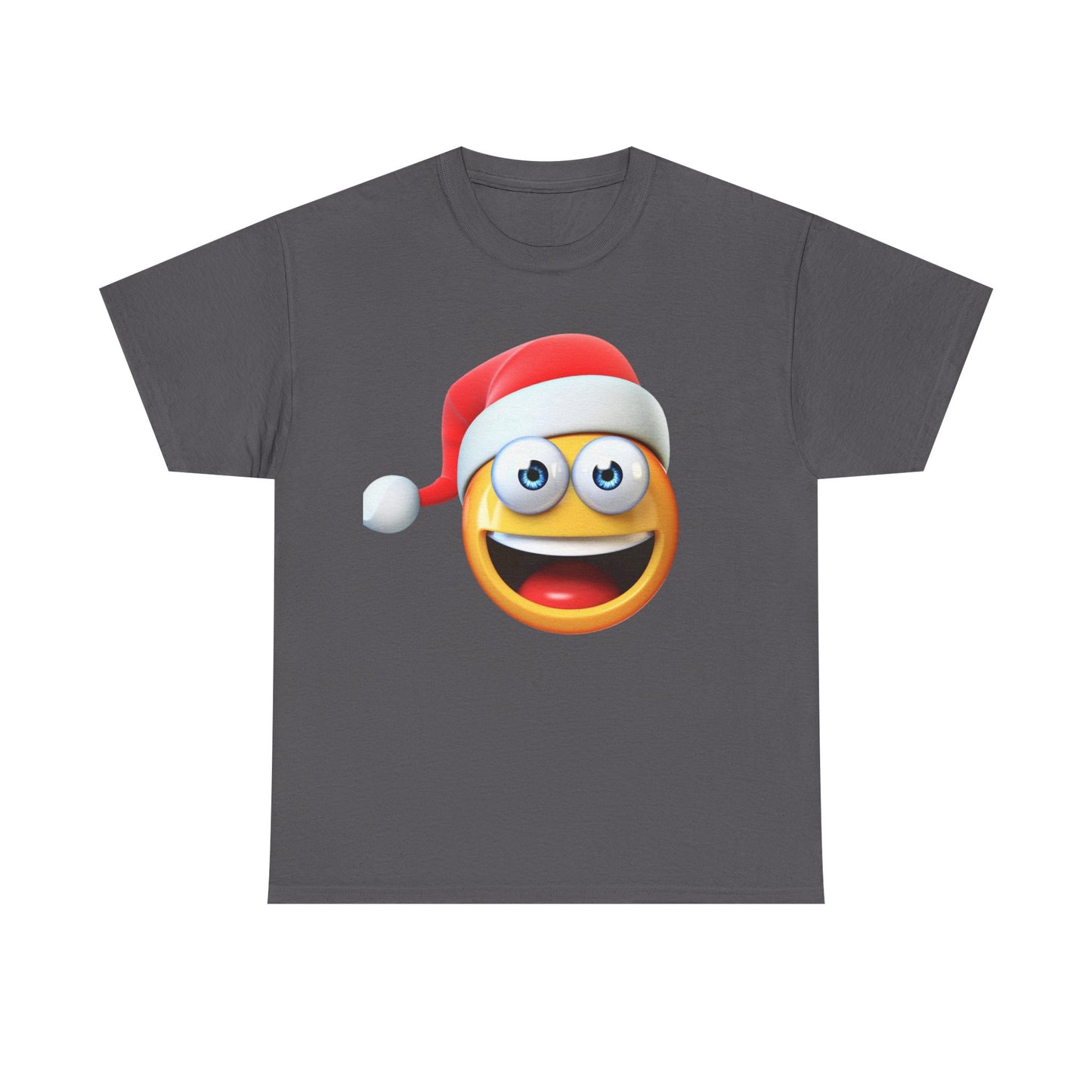 Christmas Emoji T-Shirt — Santa Hat Smiley Holiday Tee