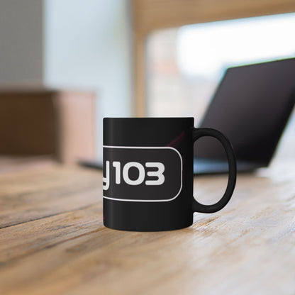 Key 103 Black Coffee Mug – Retro Radio Logo 11oz/15oz