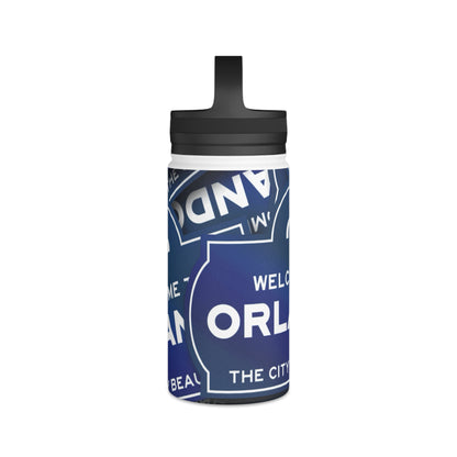 Orlando Stainless Steel Water Bottle — "Welcome to Orlando" Travel Bottle with Handle Lid