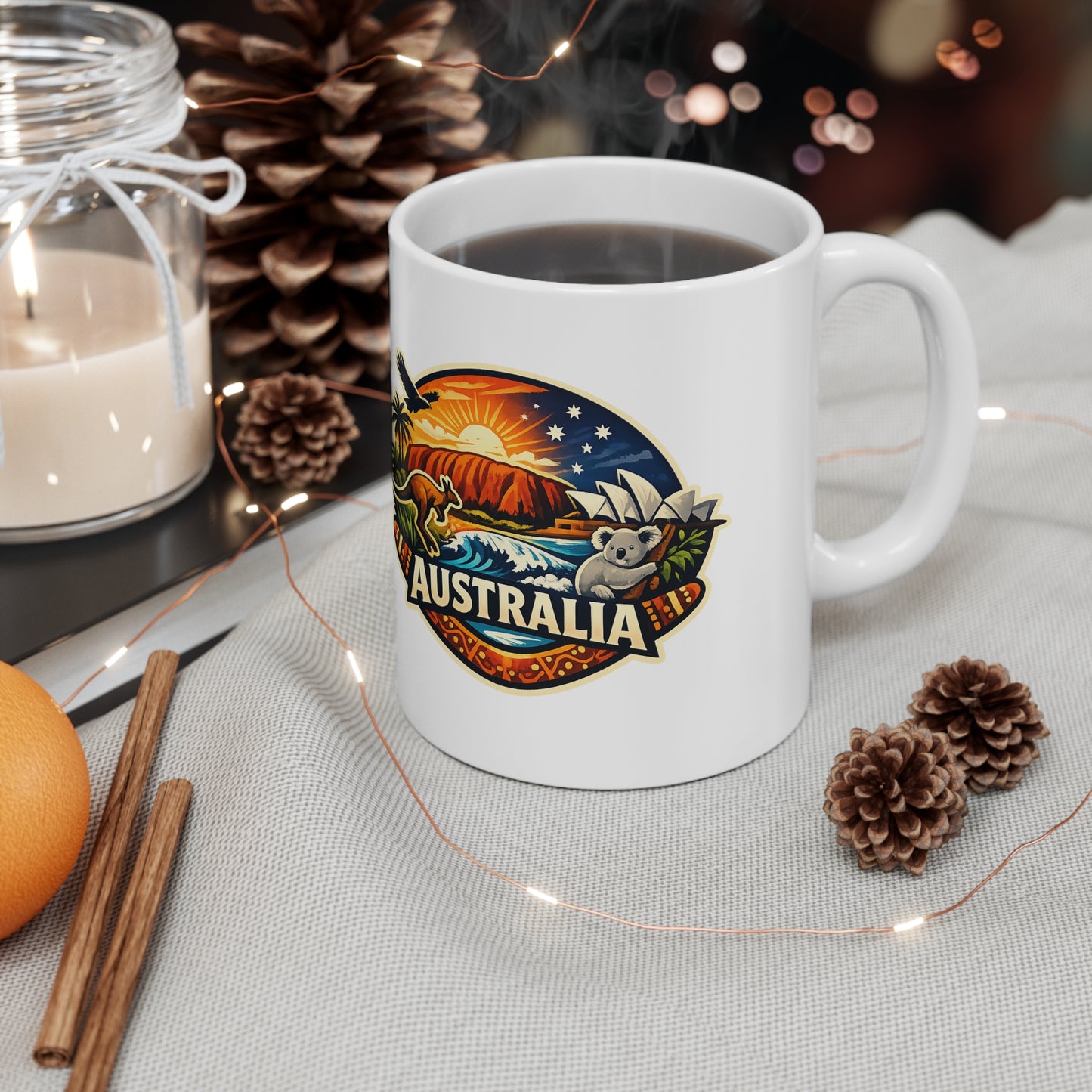 Australia Scenic Mug — Vintage Outback Sunset Ceramic Coffee Cup (11oz & 15oz)