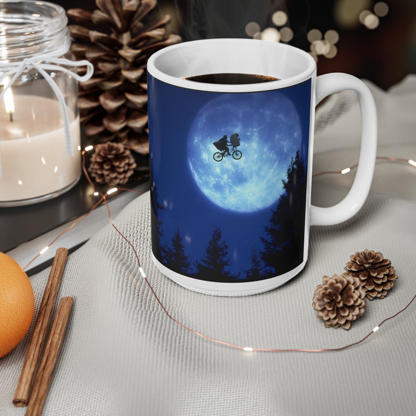 ET Moonlit Bike Ride Ceramic Mug — 11oz & 15oz Coffee Cup