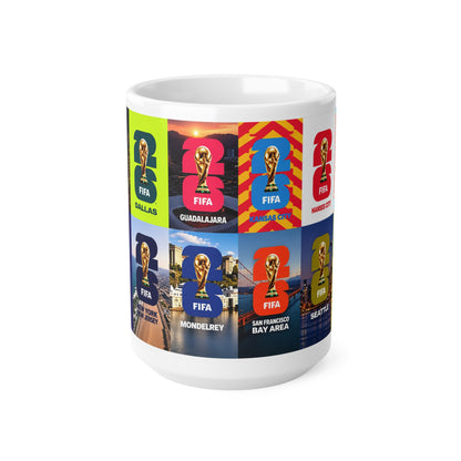 FIFA World Cup Cities Collage Mug — 11oz/15oz Ceramic Coffee Cup