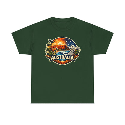 Australia Sunset Vintage Tee — Kangaroo & Surf Badge