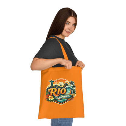 Rio de Janeiro / West Palm Beach Beach Tote — Retro Tropical Cotton Tote Bag