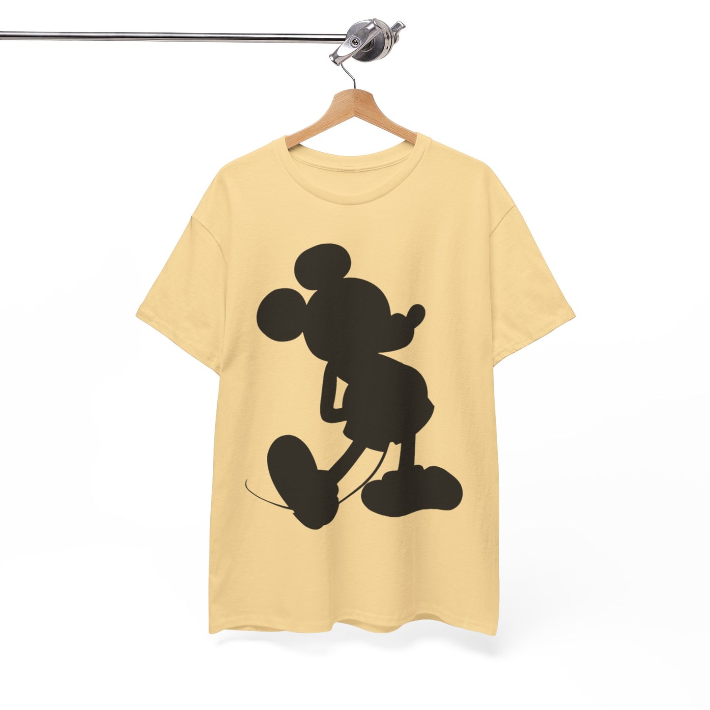 Mickey Mouse Silhouette Graphic Tee — Retro Cartoon Shadow T-Shirt