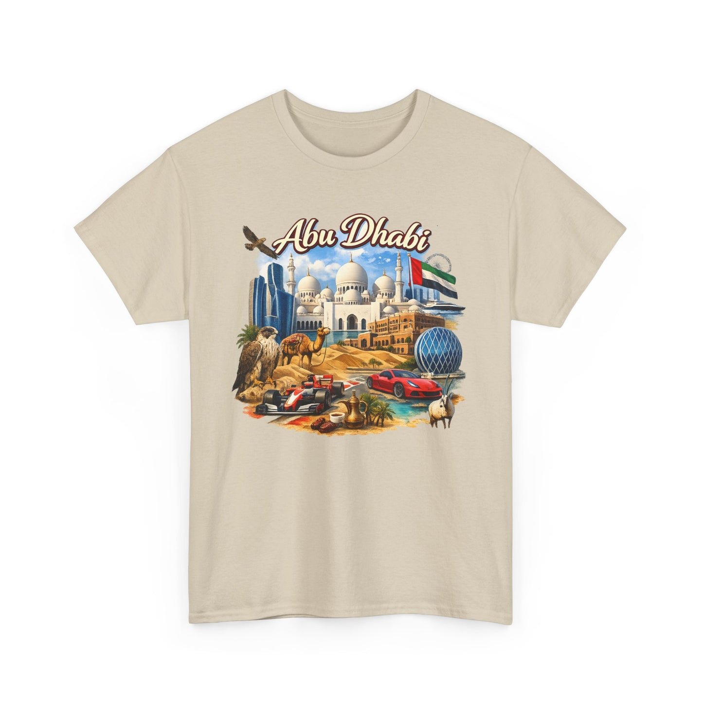 Abu Dhabi Landmark Collage T-Shirt — UAE Travel Souvenir Tee