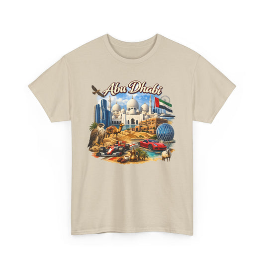 Abu Dhabi Landmark Collage T-Shirt — UAE Travel Souvenir Tee