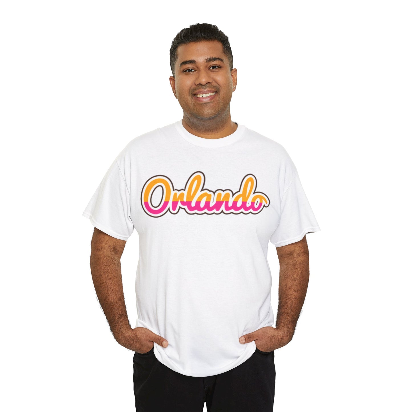 Orlando Retro Script Tee — Vintage Sunset City Souvenir Shirt
