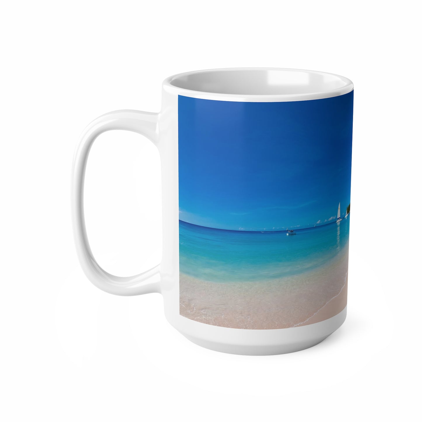 Caribbean Beach Ceramic Coffee Cups, 11oz, 15oz