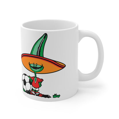 Mexico 86 Soccer Sombrero Mug — Funny Mexican Soccer Coffee Cup (11oz & 15oz)