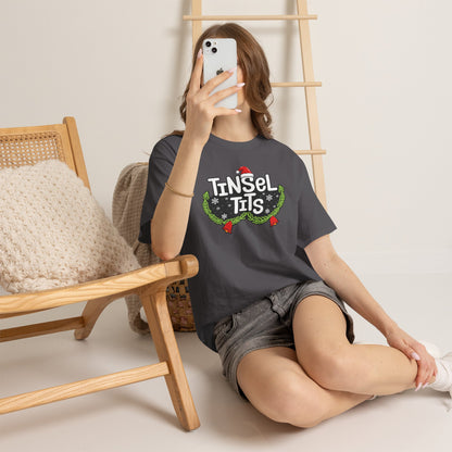 T-Shirt — "Tinsel Tits" Funny Christmas Wreath Holiday Tee