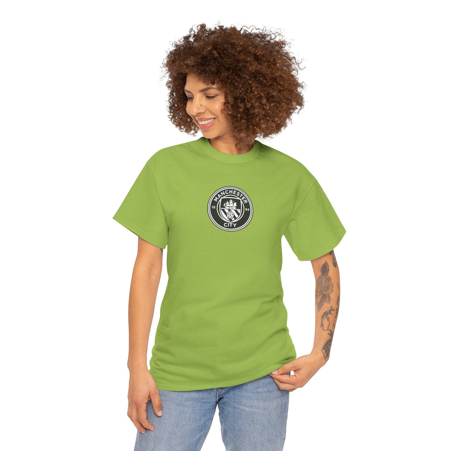 Man City Unofficial T-Shirt — Vintage Crest Logo Tee (Small Chest Emblem)