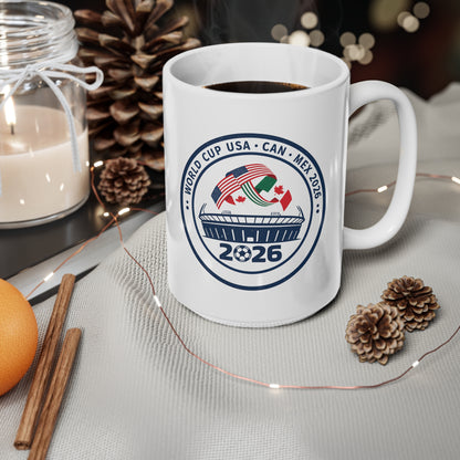 World Cup 2026 Ceramic Mug — USA • CAN • MEX Stadium Emblem (11oz & 15oz)