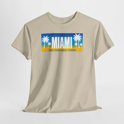 Miami West Palm Beach Vintage Tee — "MIAMI" Beach Palm Trees T‑Shirt