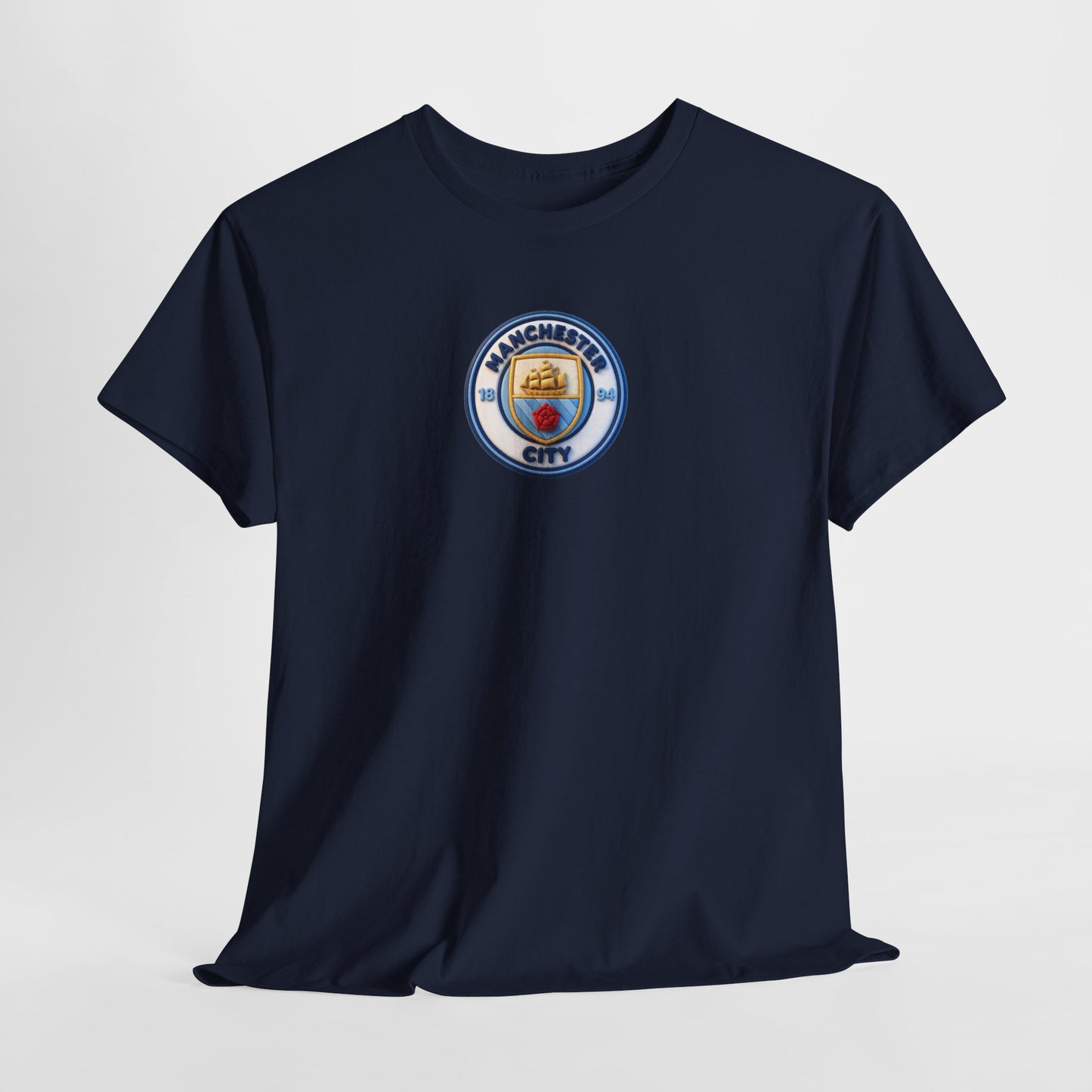 Manchester City Crest Unofficial 3D T-Shirt — Minimal Soccer Logo Tee
