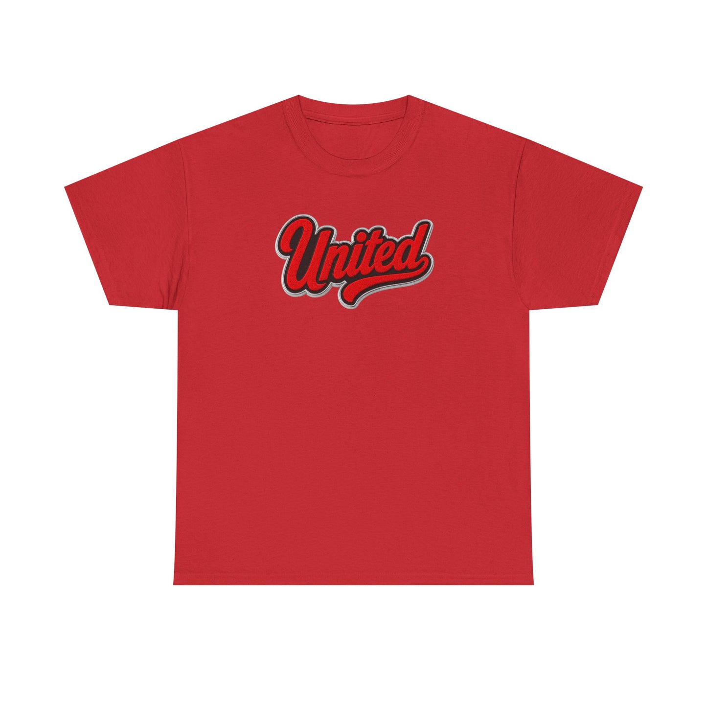 United Retro Script Tee — Vintage Red Logo T‑Shirt