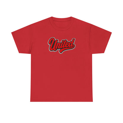 United Retro Script Tee — Vintage Red Logo T‑Shirt