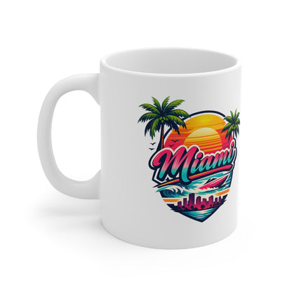 Miami Ceramic Coffee Cups, 11oz, 15oz