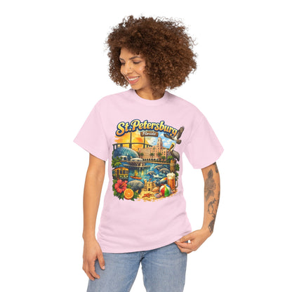 St. Petersburg Florida Retro Beach Scene T-Shirt