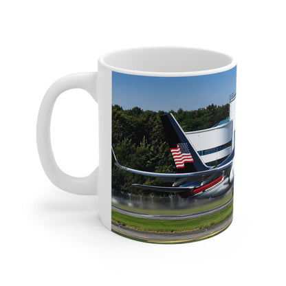 Trump Airliner Ceramic Mug — Photo Print Jet Plane Coffee Cup (11oz & 15oz)