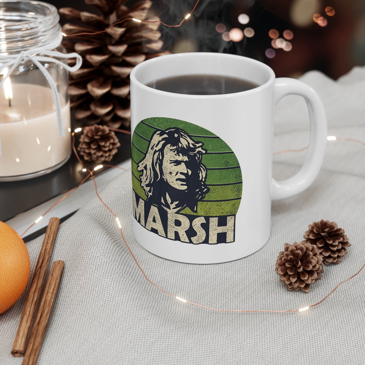 Rodney Marsh Vintage Portrait Mug — Retro Green Ceramic Coffee Cup (11oz & 15oz)