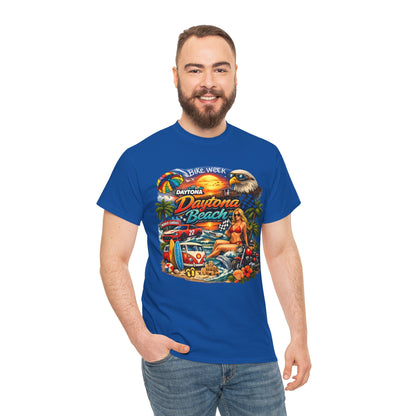 Daytona Beach Vintage Surf T-Shirt — Retro Sunset Palm Beach Tee