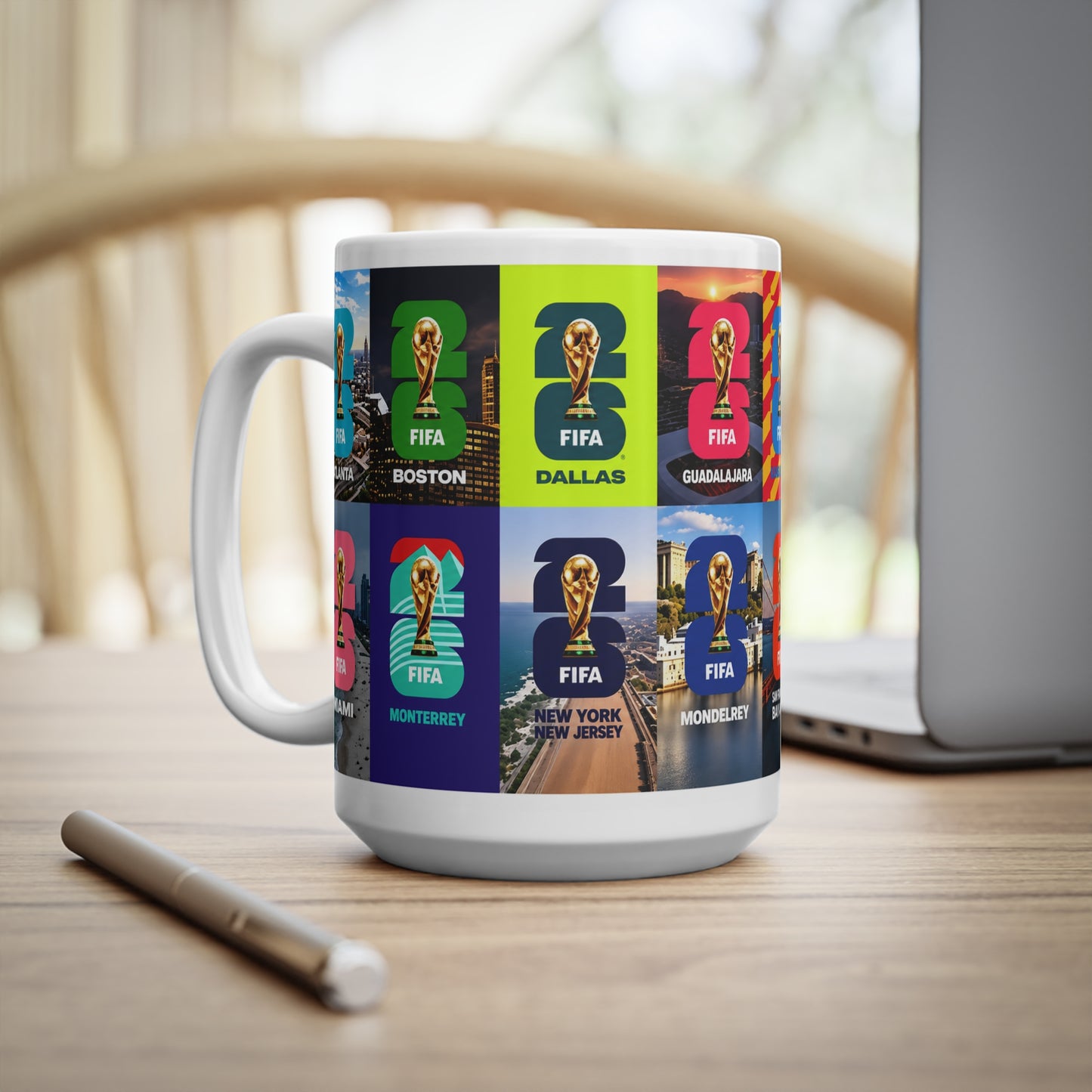 FIFA World Cup Cities Collage Mug — 11oz/15oz Ceramic Coffee Cup