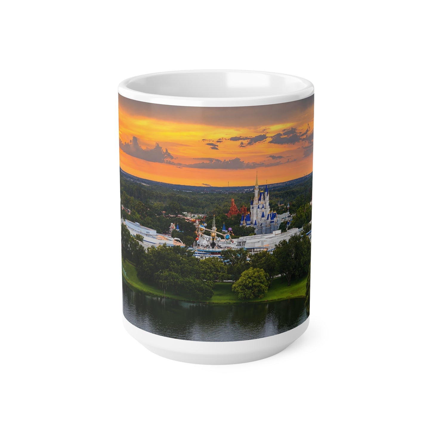 Magic Kingdom Castle Sunset Coffee Mug — Scenic Theme Park Skyline Ceramic Mug (11oz & 15oz)